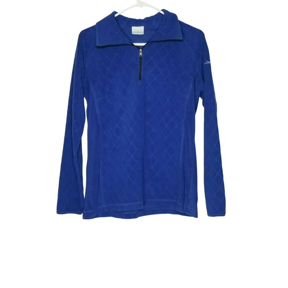 Columbia Womens‎ Blue Fleece Half-Zip Pullover Sweater L
